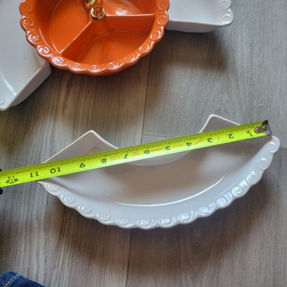 Vintage California USA Ceramic Lazy Susan Serving Tray Set - Picture 5 of 11